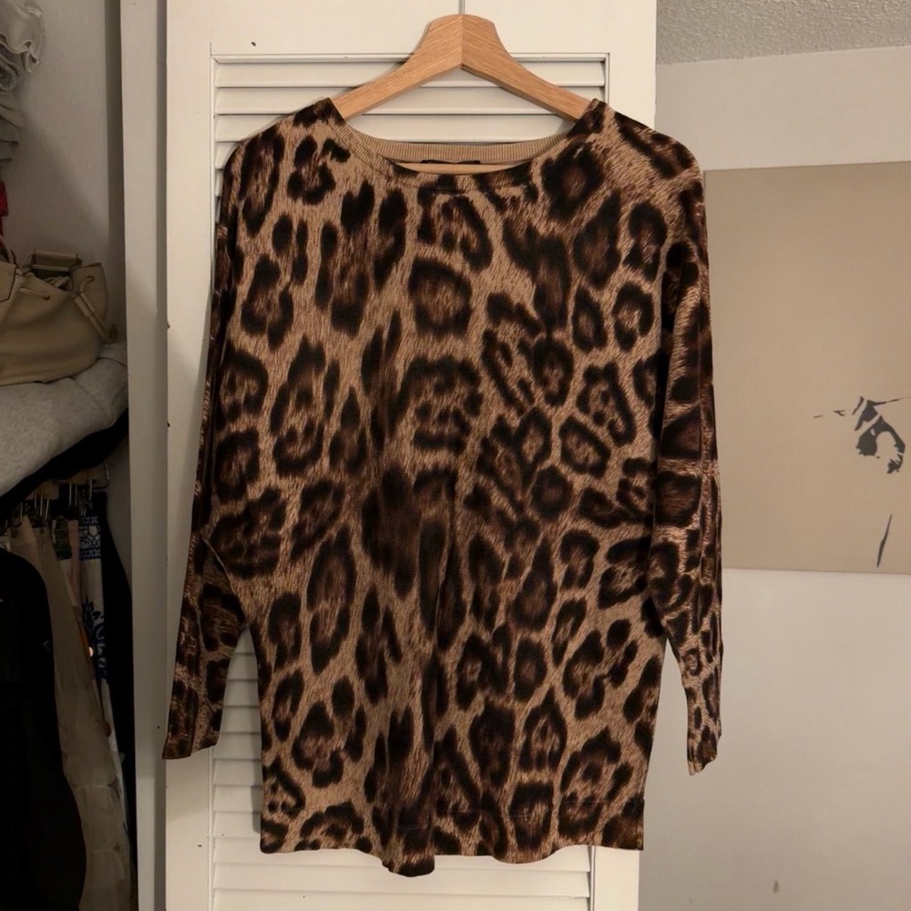 INC International Concepts Leopard Print Tunic Top | Brown/Tan | 1X
